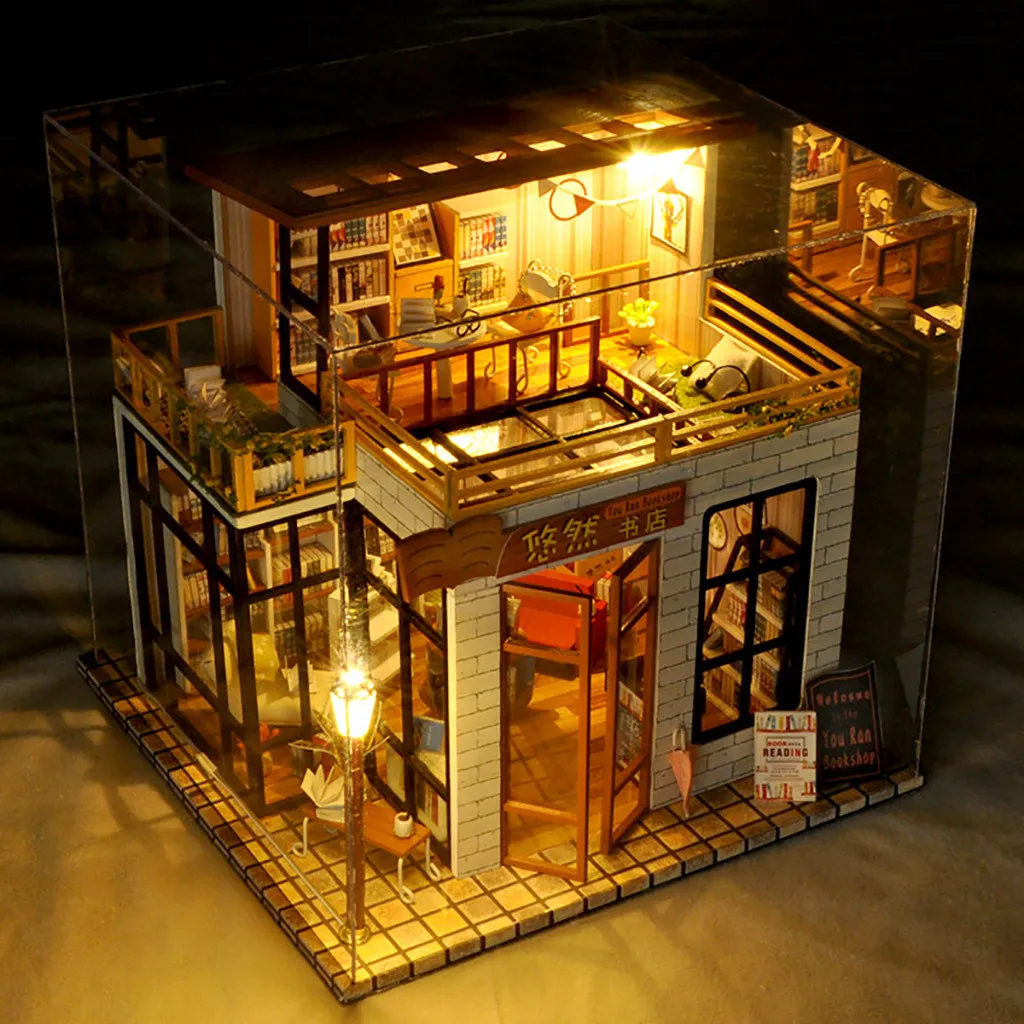 Детские ручные DIY Развивающие игрушки 3D Деревянный Кукольный дом мини древний город DIY Миниатюрная модель Рождественский подарок на день рождения игрушка