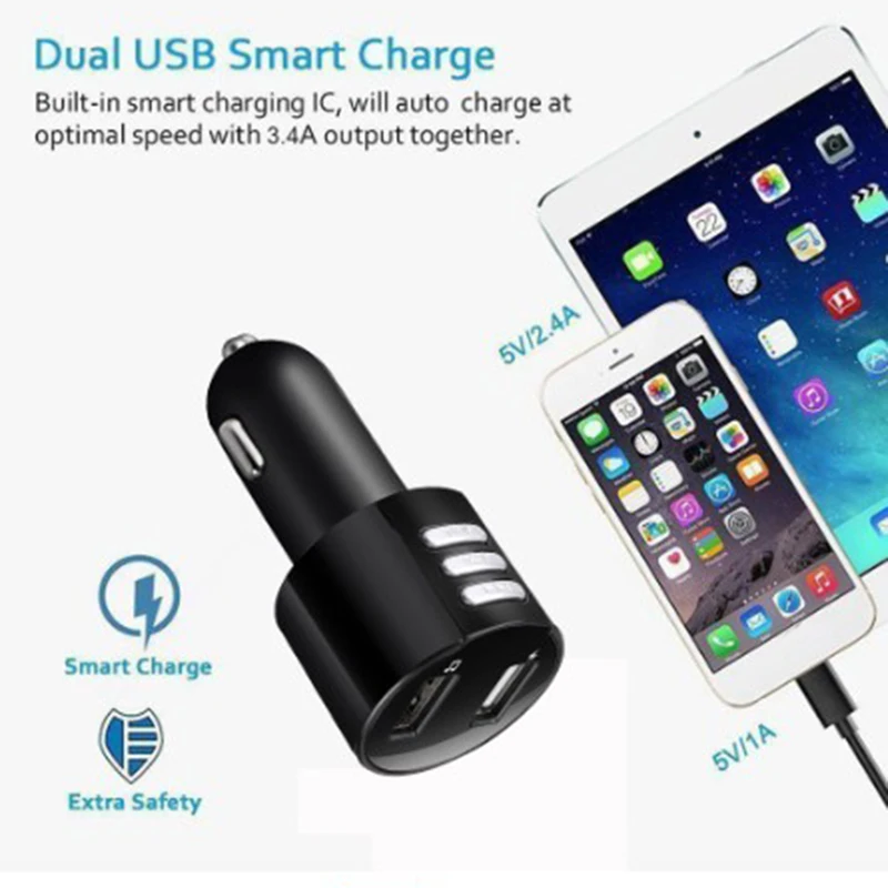 Беспроводной Bluetooth автомобильное USB зарядное устройство fm-передатчик беспроводной радио-адаптер