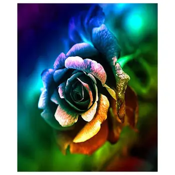 

Diamond Painting DIY 5D Sets Cross Stitch Colored Rose Cross-Stitch Kit Leisure Craft Art