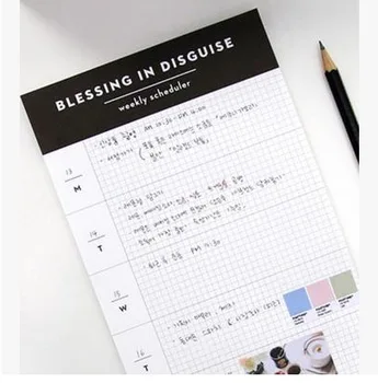 

13x29.5cm Large Memo Pad 54Pages, Office Desk Notepad Week Planner Dialy Work Plan Notepad Korean Stationery
