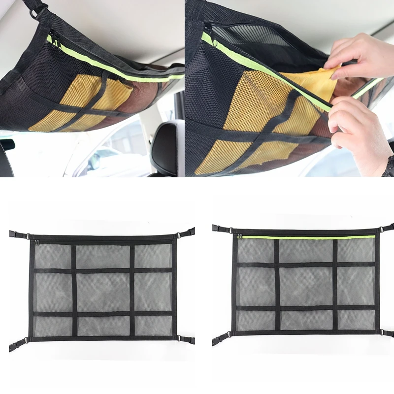 Car Ceiling Storage Net Roof Interior Storage Bag Car Storage Net Car  Interior Cargo Net Bag Sundries Storage Bag - AliExpress