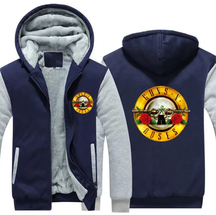 С капюшоном стеганая куртка свитшоты Guns N Roses N 'Roses и новые Five-Di мужские тату свитшот-худи, толстовки