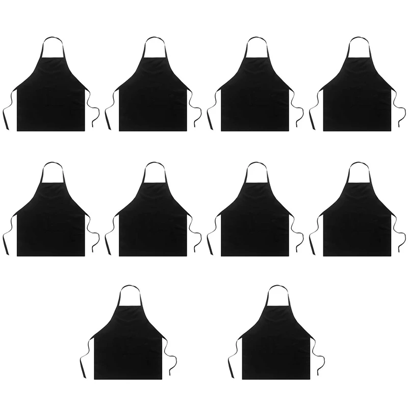 Bib Bulk Aprons With Pockets For Women Men Adult Chef, Set Of 10 Kitchen Apron For Cooking Baking Restaurant Painting Diy Bbq (1