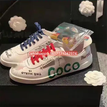 

Graffiti Sneakers Rainbow colors Shoes Women Lace-Up Sports Shoes Mixed Colors Casual Shoes Designer Flower Ladies Shoes Flat