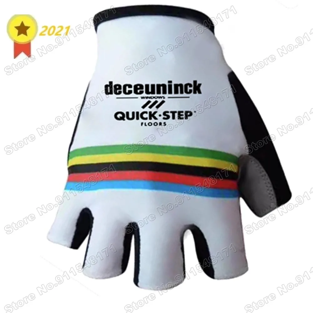 2021 World Champion Quick Step Cycling Gloves Men Bicycle Gel Half Finger Glove One Pair Size M-XL Guante Ciclismo Gant cyclisme | Спорт и