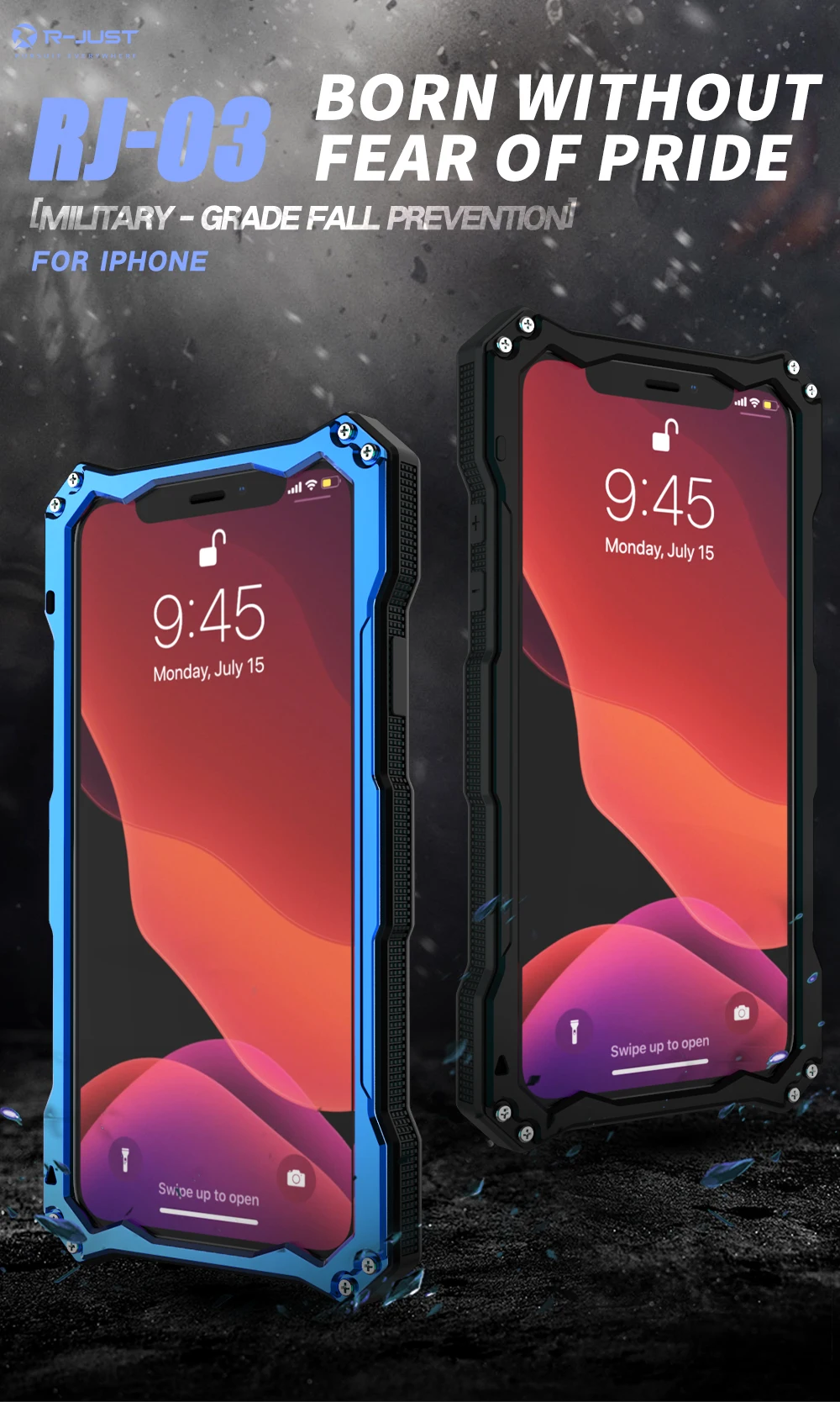 Для Apple iphone 11 Pro Max, водонепроницаемый чехол на каждый день, Роскошный Алюминиевый металлический и силиконовый гибридный защитный чехол, задняя крышка