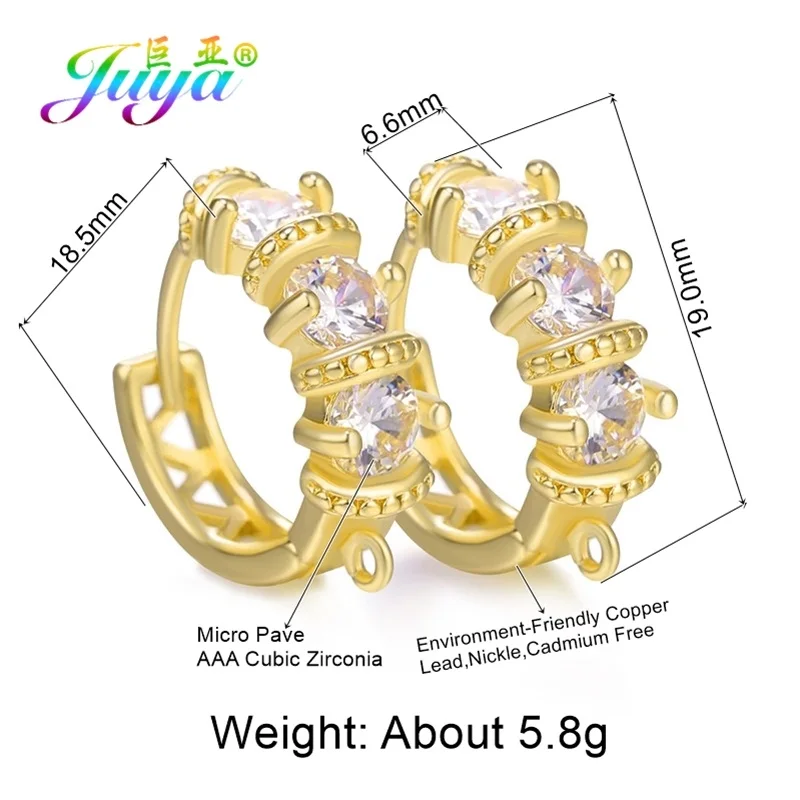 Gold Juya, сделай сам, кубический цирконий, серьги, крючки и застежки, аксессуары для женщин, модные Висячие серьги, материал для изготовления - Цвет: Gold