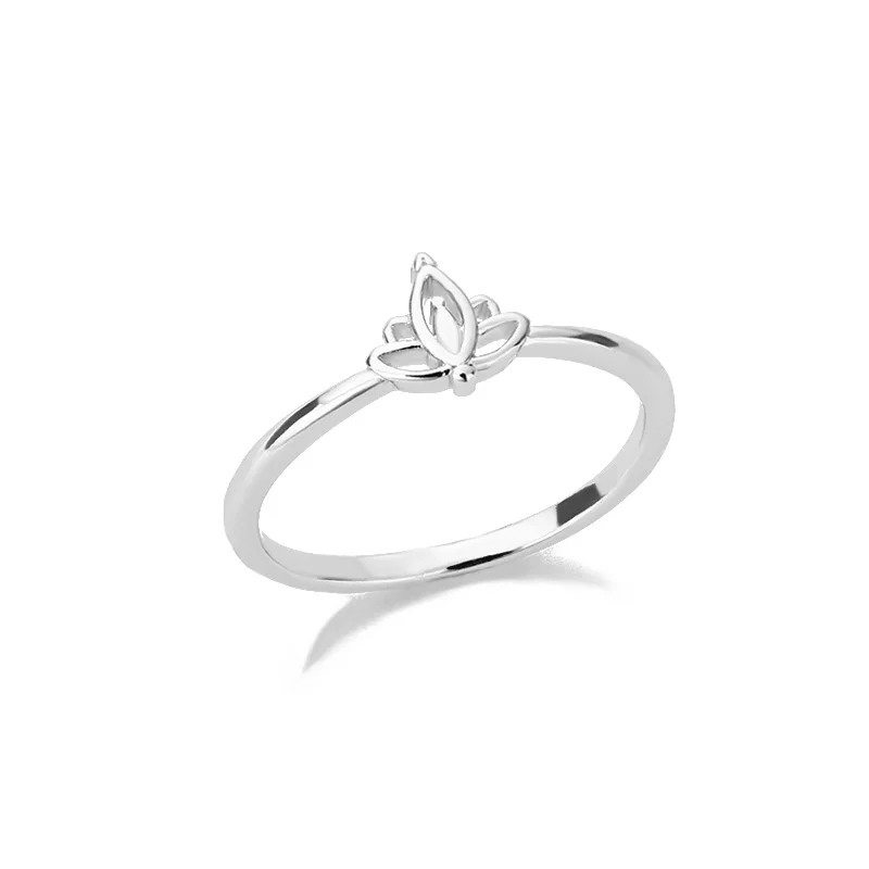 Lotus Rings For Women Stainless Steel Flower Ring Elegant Engagement Wedding Ring Bague Femme Jewelry stainless steel ring finger ring wedding rings wedding ring