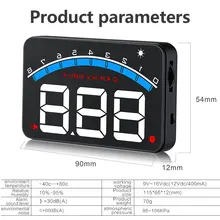 Car Head Up Display OBD2 3.5 Inch Projector Glass Vehicle Auto DigitalCar Driving Data Display Speed RPM Water Temperature HUD
