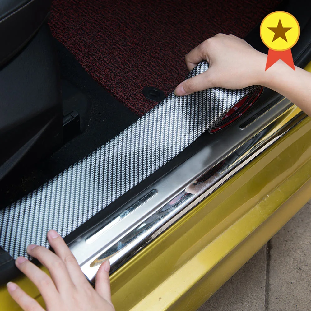 

Car Styling Carbon Fiber Rubber Moulding Strip Soft Black Trim Bumper Strip DIY Door Sill Protector Edge Guard Car Stickers 1M