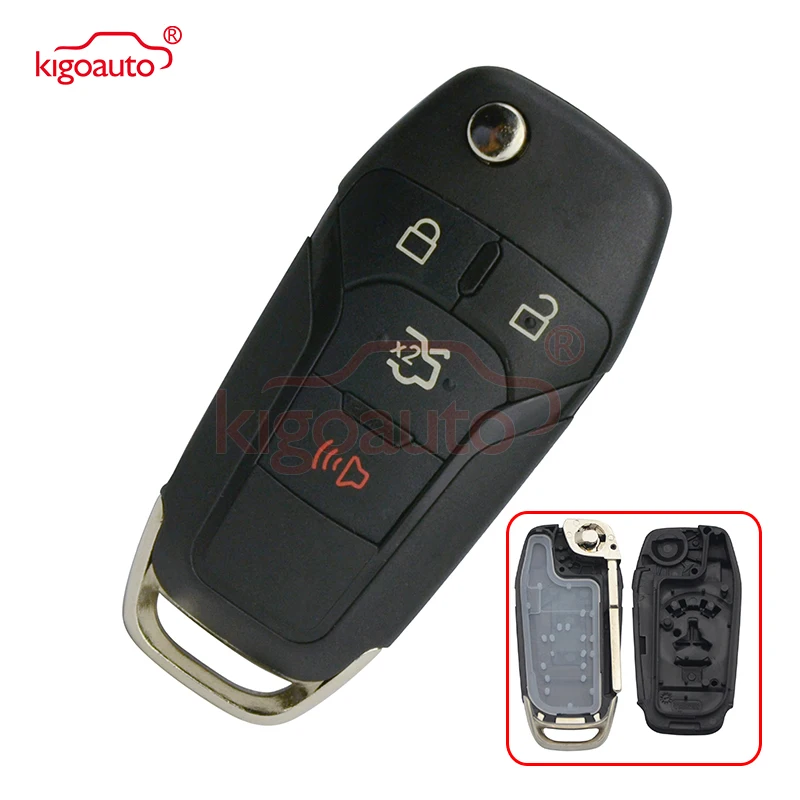 Kigoauto Smart Key Cover Per Ford Fusion N5F-A08Taa Flip Key Shell 4 Button Car Key Sostituzione Shell