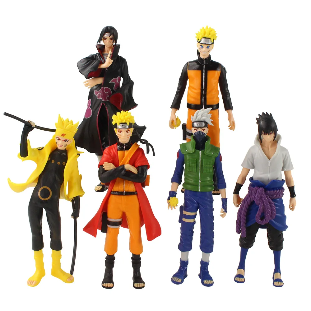17-18cm 6pcs/Lot Anime Uzumaki Naruto Hatake Kakashi Uchiha Itachi Sasuke PVC Action Figure Toys Collection Model Doll | Игрушки и хобби