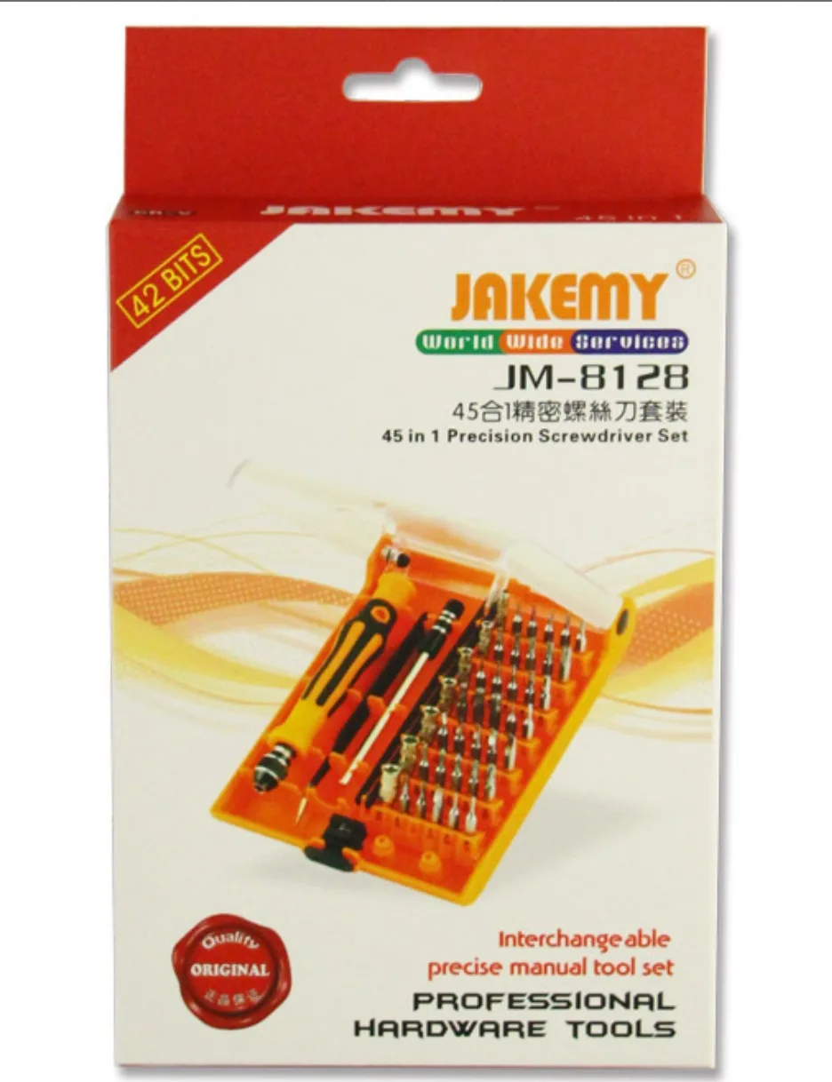 JAKEMY8128 45-в-1 профессии аппаратные средства комплект инструментов Набор отверток Разделение мобильного телефона отвертка для компьютера