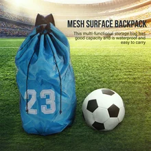 Basketball Football Soccer Training Exercising Mesh Backpack Shoulder Drawstring Bag