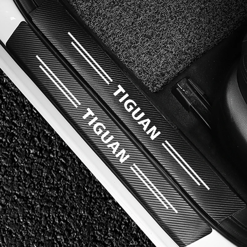 Накладка на пороги автомобиля 4 шт. из углеродного волокна для Volkswagen VW Tiguan 1 2 2021 2020