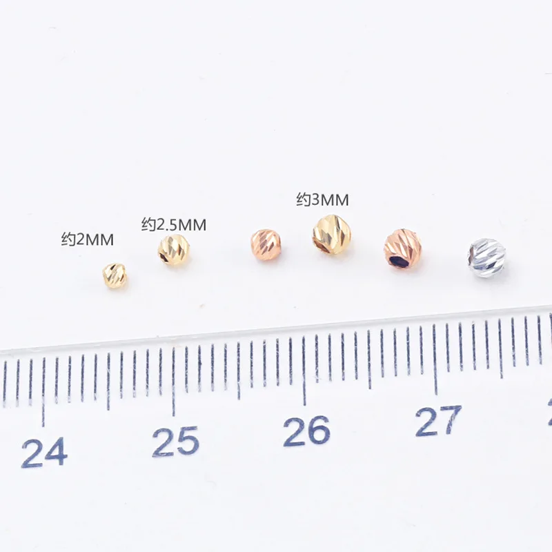 MADALENA SARARA AU750 DIY Beads Jewelry Making Handmade 18K Gold Rose Gold White Gold 2mm/2.5mm/3.0mm/4.0mm/5.0mBeadCar Pattern 2