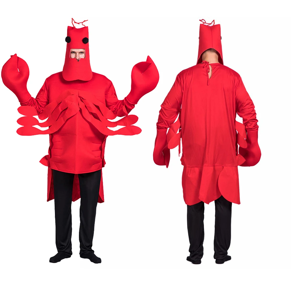Lobster Карнавальные, вечерние, забавные костюмы для костюмированной вечеринки, Хеллоуина, для взрослых, рождественское, семейное нарядное платье, праздничная одежда для детей с изображением пиццы и хот-дога - Цвет: Lobster