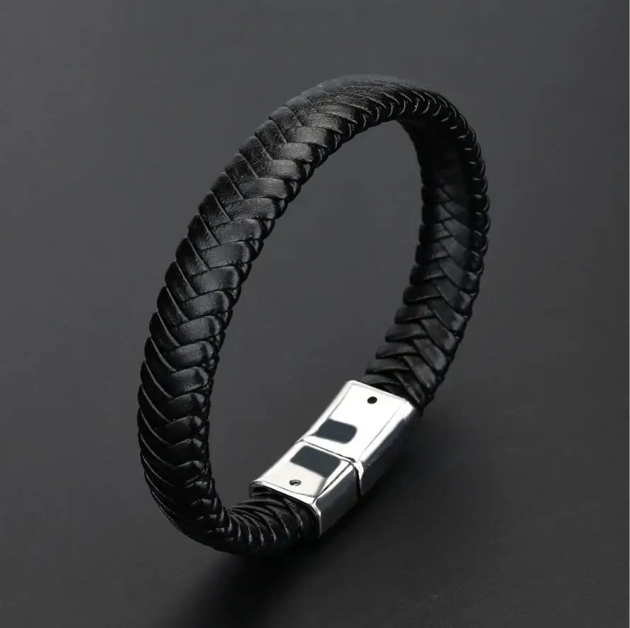 Ограниченная серия Pulseira Masculina Pulseira Feminina 22,5 см плетеные браслеты из искусственной кожи для браслета и браслета модные мужские ювелирные изделия