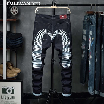 

Stretch Denim Pants Solid Slim Fit Jeans Men Casual Biker Denim Jeans