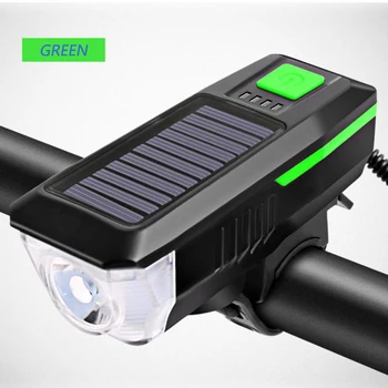 

Bicycle Bell 2000mAh Light USB Rechargeable Solar 3 Modes LED Headlight Night Ride Strong Light Mountain Cycle Flashlight