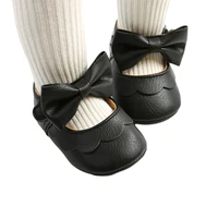 0-18M Newborn Infant Baby Girls Princess Crib Shoes Bow Knot Solid Color First Walker Soft Sole Shoes 5