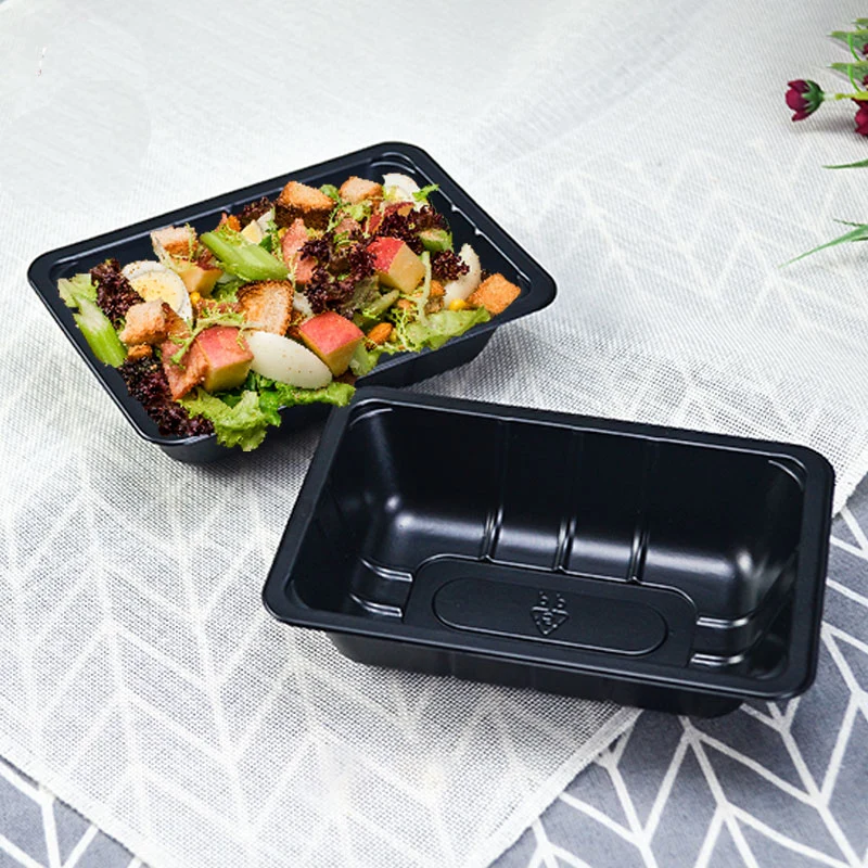 [55 шт] одноразовая коробка для еды на вынос, нагревательный контейнер для микроволновой печи с прозрачной крышкой, Размер 16,5*11,3*6,5 см