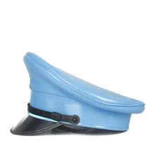 Германии Офицер козырек Кепки полная защита лица изделия ручной работы кожаные военные Шапки полиции Кепки Косплэй на Хэллоуин, шляпа Размеры M, L, XXL