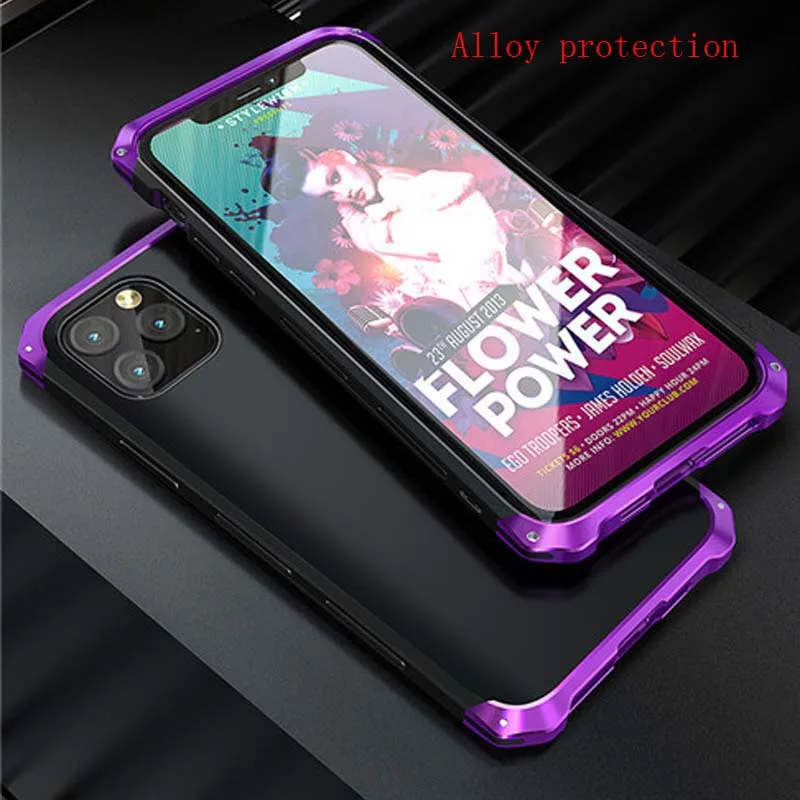 

Luxury Metal Hard Frame Phone Back Armor Cover For iphone 7 7plus 8 8plus X XS XR XSMax 11 11Pro 11ProMax Case KS0348
