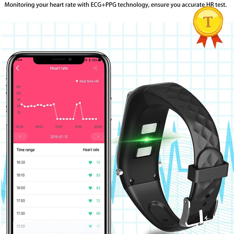 Водонепроницаемые Bluetooth умные часы для мужчин и женщин ECG+ PPG пульсометр кровяное давление кислородный монитор умный браслет Android IOS