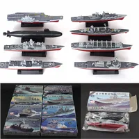 New 8Pcs 4D Assembled Battleship Aircraft Carrier Submarine Warship Model Kit 1