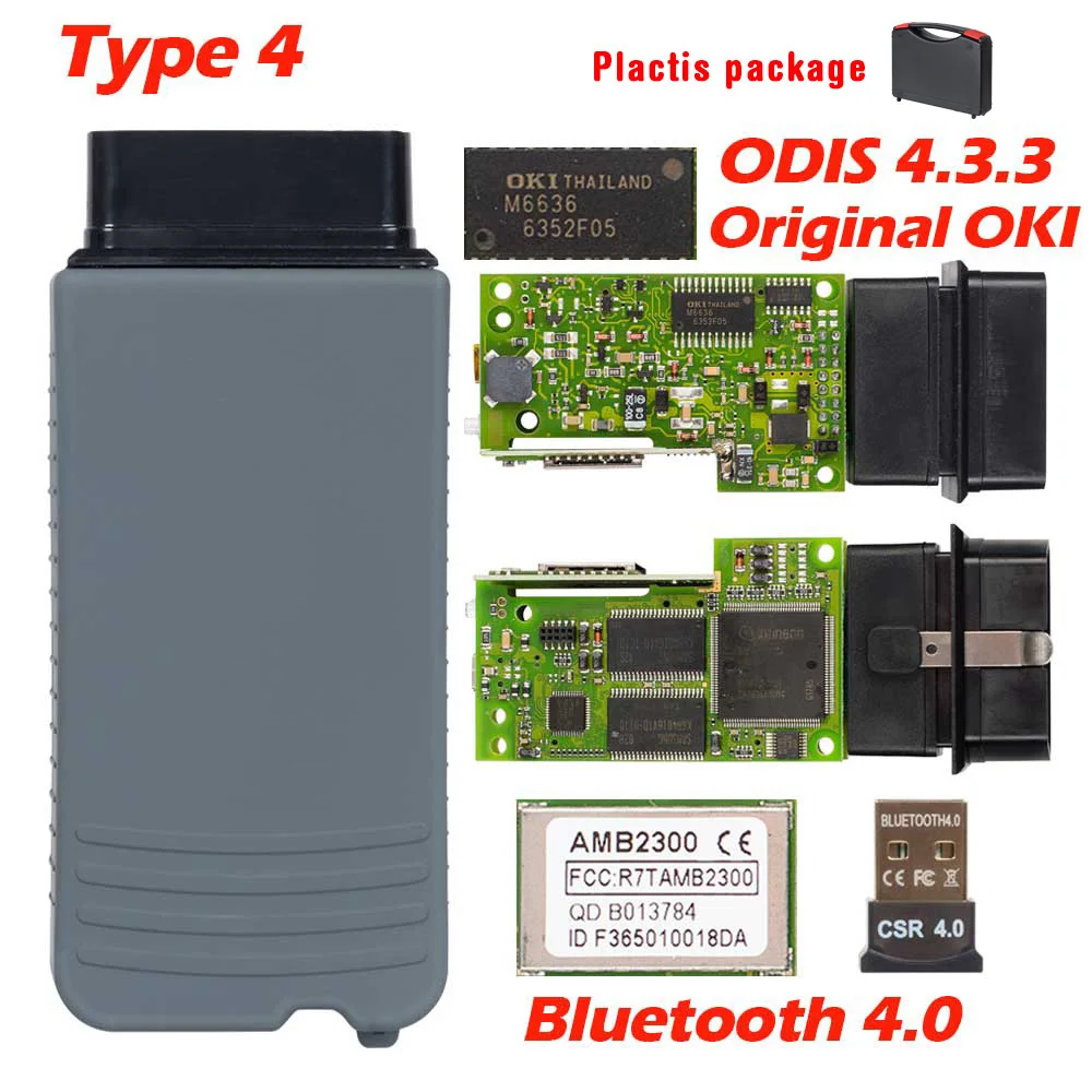 5054 OKI Keygen 5054A Bluetooth AMB2300 ODIS V4.3.3 для диагностического инструмента vag 5054 Поддержка UDS протокол obd2 сканер - Цвет: Type 4