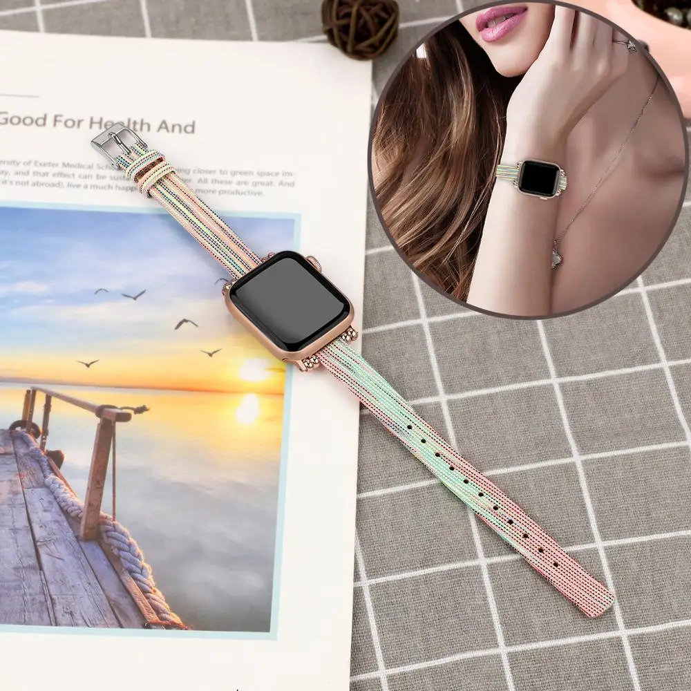 Нейлоновый ремешок для Apple watch 4 band 42 мм 38 мм iwatch 4 3 band 44 мм 40 мм металлический адаптер часы с ремешком-браслетом аксессуары