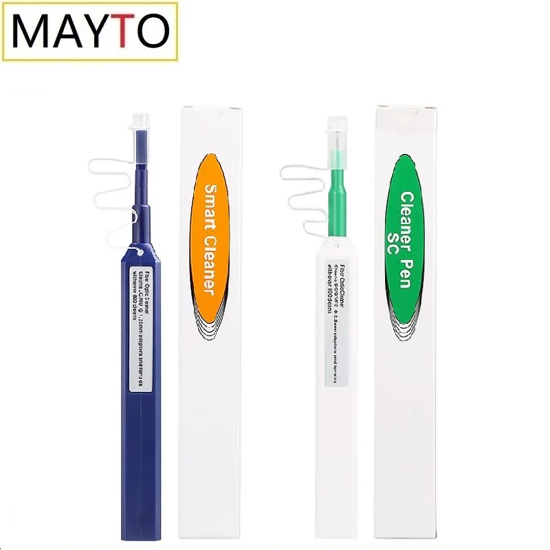 2PCS LC/SC/FC/ST One-Click Cleaner Tool 1.25mm and 2.5mm Fiber Optic Cleaning Pen 800 Cleans Fiber Optic Cleaner