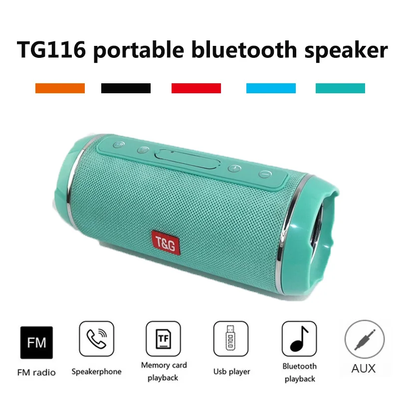 Bluetooth-Колонка TG116 водонепроницаемая Беспроводная портативная стереоколонка с