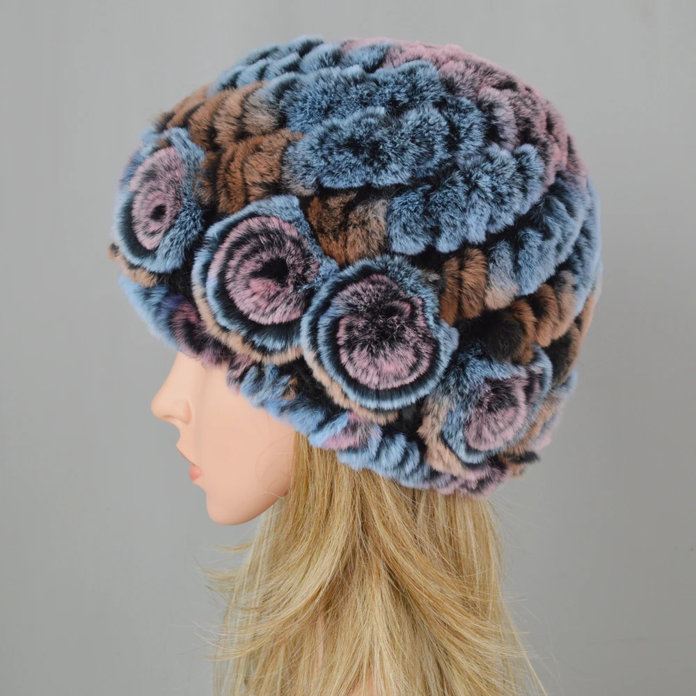 Venta Caliente натуральный Rex Conejo Pelo Sombrero Mujer Hecho A Mano Kina Boinas Para Mujer Gorro Mujer