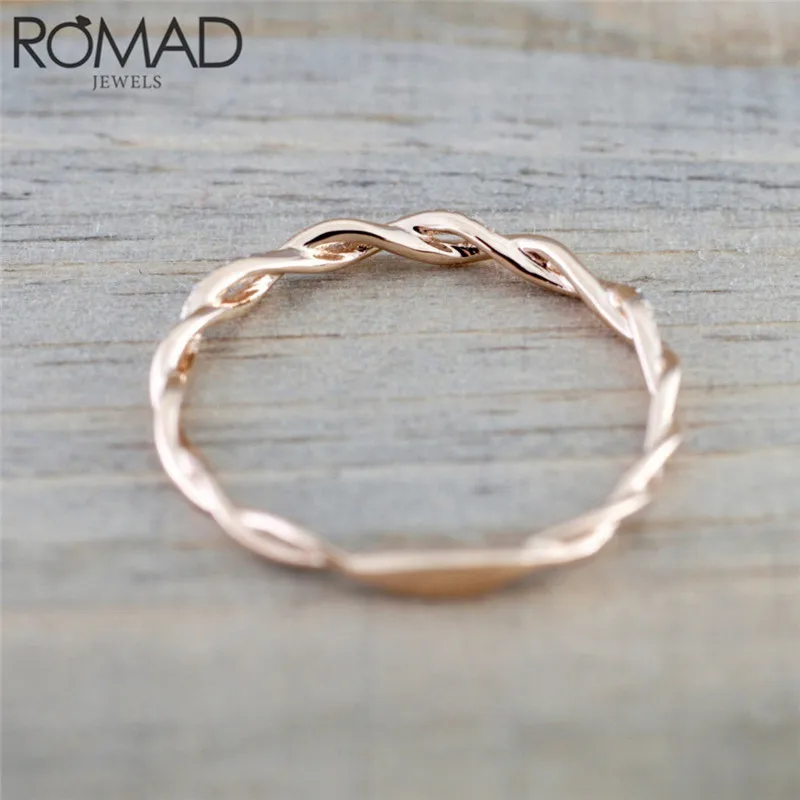 ROMAD Twist классические кольца с фианитом обручальные для женщин подарок роскошные