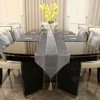 European Table Runner Flannel Diamond Silver Rhinestones Table Runner Cushion Cover Table Mat wedding decoration accessories 1