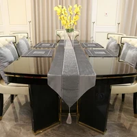 European Table Runner Flannel Diamond Silver Rhinestones Table Runner Cushion Cover Table Mat wedding decoration accessories 1