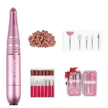Электрическая дрель для маникюра, 25000 об/мин, портативная дрель для ногтей, розовая профессиональная машинка для маникюра, 110-240 В, простая в эксплуатации