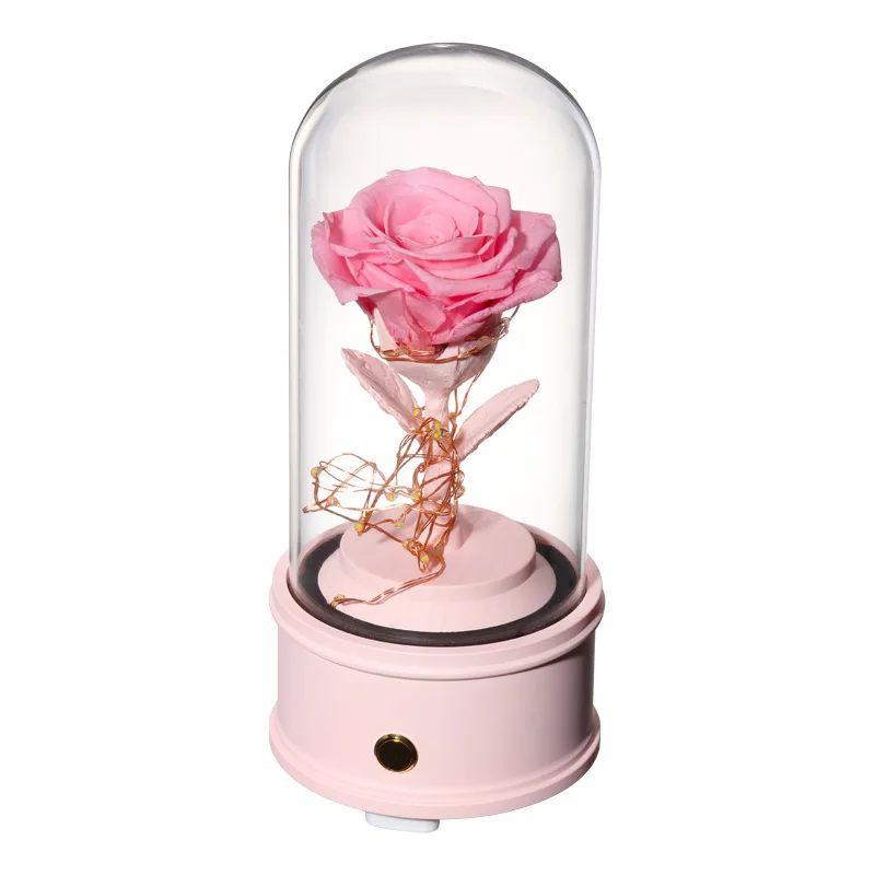 

Preserved Fresh Flower Glass Cover Light Included Bluetooth Audio Little Prince Rose Preserved Fresh Flower Gift Box Birthday Va