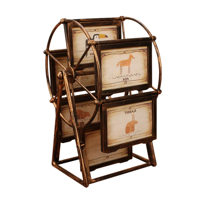HHO-Vintage Home Decor Shabby Chic Ferris Wheel Frame Rotating Windmill Home Decoration Accessories Home Decorations