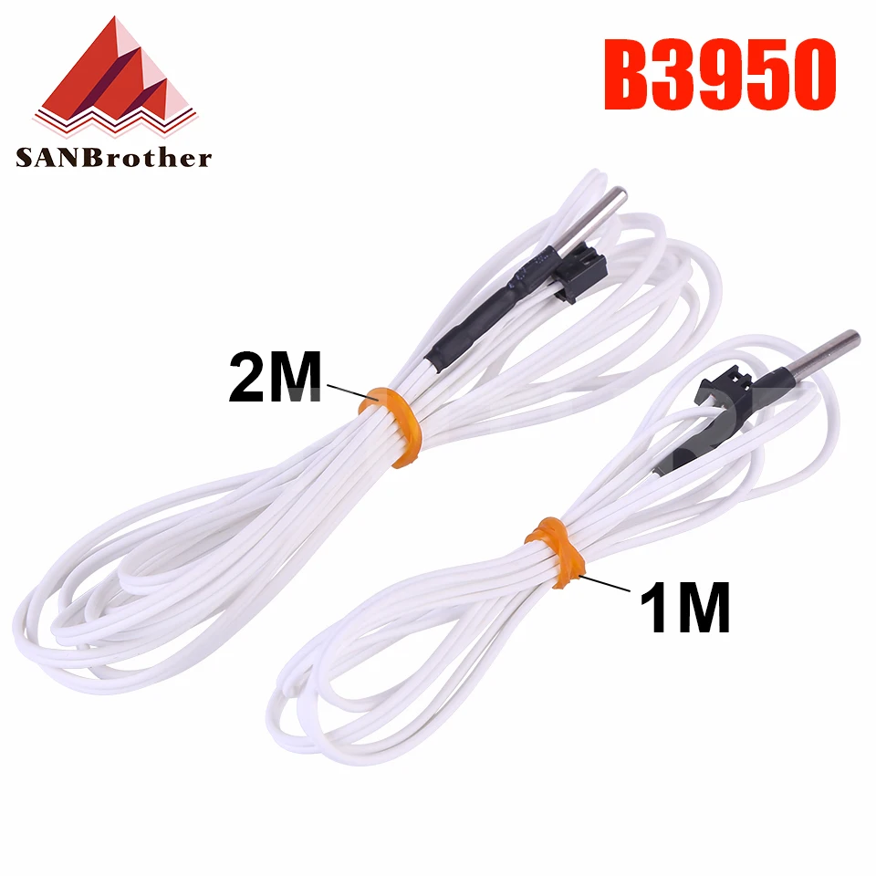 1M/2M HT-NTC100K Thermistor Temperature Sensor For High Temperature Filament 350 Degrees Hotend Kit B3950 For 3D Printer Parts