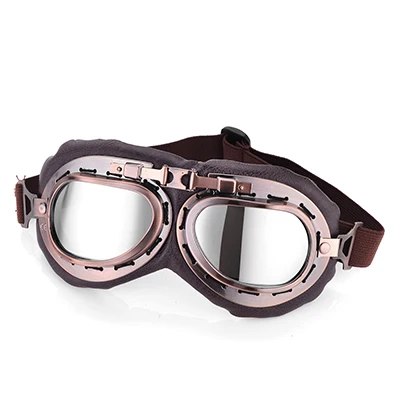 Silver lens JAER мотоцикл двигатель Летающий винтажный мотоцикл очки для скутера Байкер шлем пилота очки ATV дорожные очки - Цвет: Silver lens