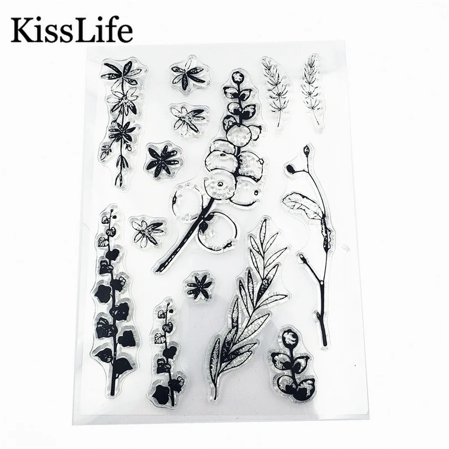 

1 Sheet Flower Leaves Cute Dragonfly Fruit Clear Stamps for Scrapbooking Card Making Christmas Thanksgiving Rubber Stamps