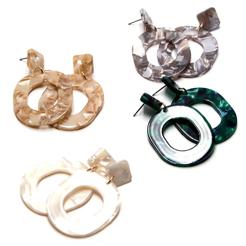 Модные серьги для женщин большие квадратные акриловые несколько цветов Длинные