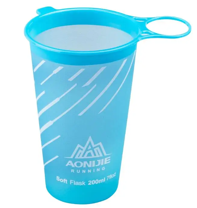 AONIJIE 1 шт Складная силиконовая бутылка для воды на открытом воздухе, для путешествий, спорта, бега, велоспорта, чайник, здоровый мягкий материал, 250 мл, 500 мл - Цвет: 200ml blue 1