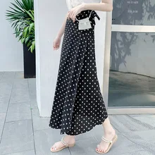 Qiuxuan 26 цветов богемная длинная юбка Высокая Талия Цветочный принт летние женские юбки в стиле casual Бохо горошек Макси-юбка из шифона