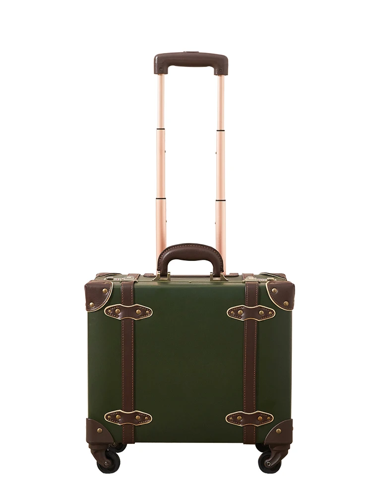 16 "18" Cabin Luxury Travel Hand Suitcase Set PU Leather Scooter Luggage Sets Rolling With Wheels Lady's Retro Cute Trolley Case