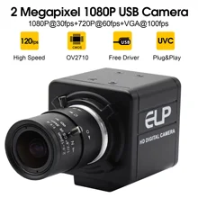 1080p CMOS OV2710 высокая рамка MJPEG 120fps@ 480P 2,8-12 мм варифокальный ручной варифокальный объектив CCTV безопасности Мини Usb веб-камера 2MP