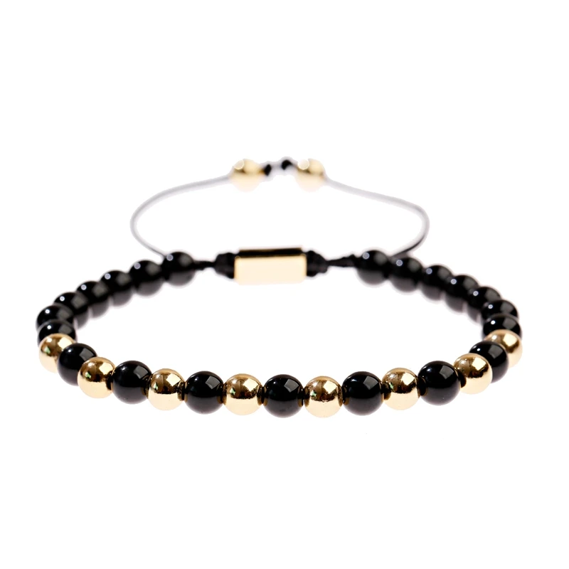 Men Women Bracelet 6mm Beads Copper Charm Stone Bracelet Adjustable Fashion Jewelry Gift Stone Bead Bracelet Natural Stone Bracelet Beaded Bracelet